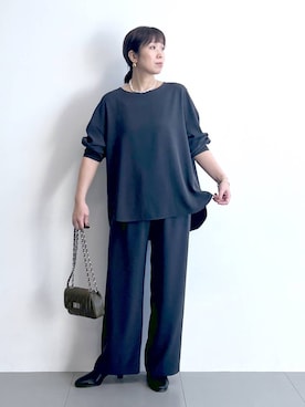 「BARNYARDSTORM（バンヤードストーム）のアイテム（スラックス）」を使った、あべさん（レディース・159cm）の冬コーディネート