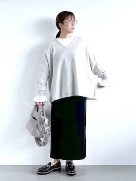 「アイテム（ピアス（両耳用））」を使った、あべさん（レディース・159cm・40代）の秋コーディネート