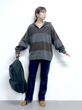 「アイテム（ニット/セーター）」を使った、あべさん（レディース・159cm・40代）の秋コーディネート