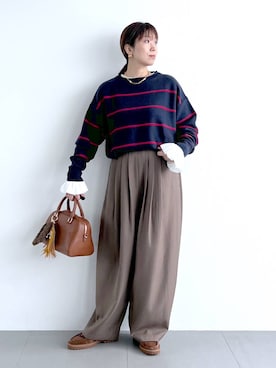 「アイテム（キーホルダー）」を使った、あべさん（レディース・159cm・40代）の秋コーディネート