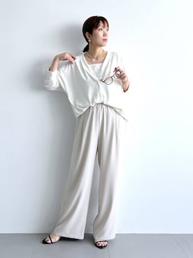 「アイテム（スラックス）」を使った、あべさん（レディース・159cm・40代）の夏コーディネート