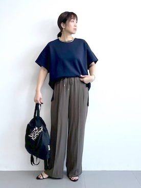 「アイテム（スラックス）」を使った、あべさん（レディース・159cm・40代）の夏コーディネート