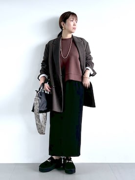 「アイテム（その他小物）」を使った、あべさん（レディース・159cm）の秋コーディネート