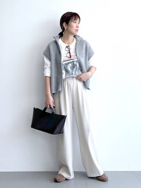 「アイテム（ピアス（両耳用））」を使った、あべさん（レディース・159cm・40代）の秋コーディネート