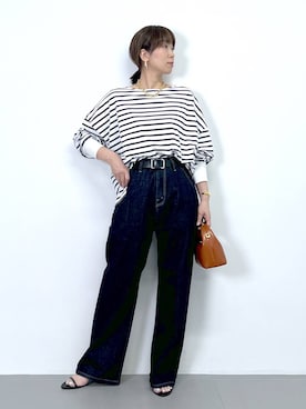 「アイテム（スリッポン）」を使った、あべさん（レディース・159cm・40代）の夏コーディネート
