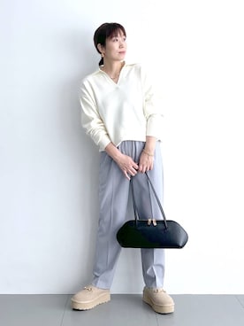 「アイテム（スリッポン）」を使った、あべさん（レディース・159cm・40代）の秋コーディネート