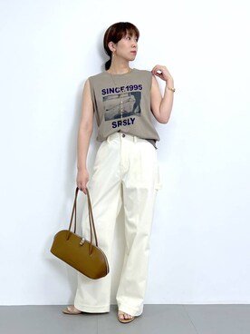 「アイテム（スリッポン）」を使った、あべさん（レディース・159cm・40代）の夏コーディネート