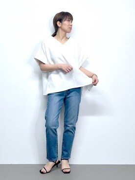 「saloon（サルーン）のアイテム（トップス）」を使った、あべさん（レディース・159cm）の春コーディネート