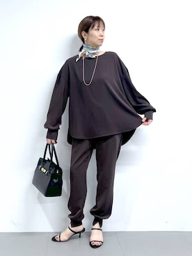 「アイテム（ショルダーバッグ）」を使った、あべさん（レディース・159cm・40代）の秋コーディネート