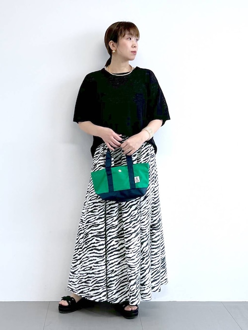 ear 美品　セットアップ　ロングスカート バイカラージャケット×ロングスカートセットアップ | mignon