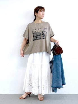 「アイテム（ピアス（両耳用））」を使った、あべさん（レディース・159cm・40代）の夏コーディネート