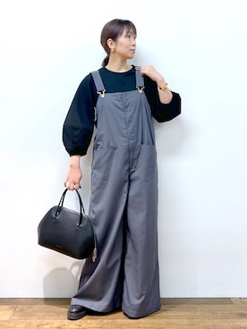 「秋コーデ」｜「アイテム（オールインワン・サロペット）」を使った、あべさん（レディース・159cm）の秋コーディネート