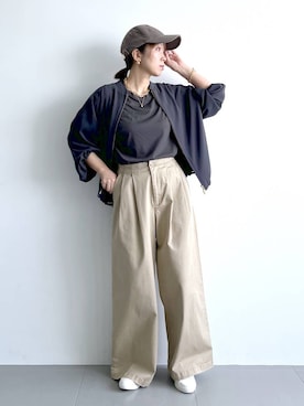 「アイテム（ピアス（両耳用））」を使った、あべさん（レディース・159cm・40代）の秋コーディネート