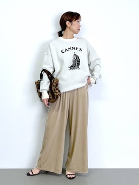 「アイテム（スリッポン）」を使った、あべさん（レディース・159cm・40代）の秋コーディネート
