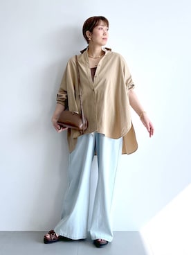 「アイテム（シャツ/ブラウス）」を使った、あべさん（レディース・159cm・40代）の夏コーディネート