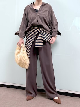 「アイテム（スラックス）」を使った、あべさん（レディース・159cm・40代）の夏コーディネート