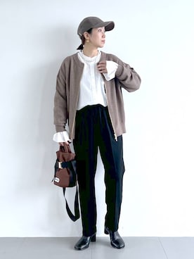 「アイテム（その他小物）」を使った、あべさん（レディース・159cm）の秋コーディネート