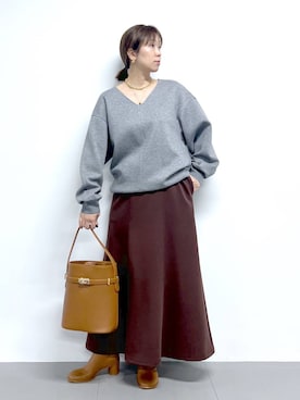 「アイテム（ピアス（両耳用））」を使った、あべさん（レディース・159cm・40代）の秋コーディネート