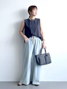 「アイテム（バングル/リストバンド）」を使った、あべさん（レディース・159cm・40代）の夏コーディネート
