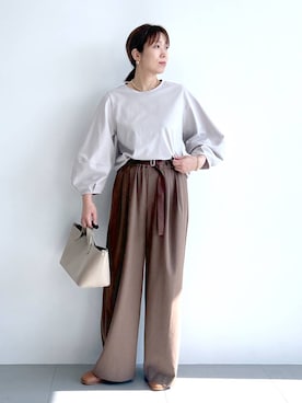 「アイテム（ピアス（両耳用））」を使った、あべさん（レディース・159cm・40代）の秋コーディネート