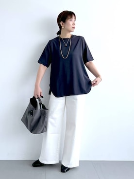 「アイテム（ピアス（両耳用））」を使った、あべさん（レディース・159cm・40代）の秋コーディネート