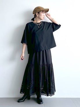 「アイテム（スカート）」を使った、あべさん（レディース・159cm・40代）の夏コーディネート