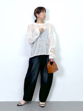 「アイテム（スリッポン）」を使った、あべさん（レディース・159cm・40代）の夏コーディネート