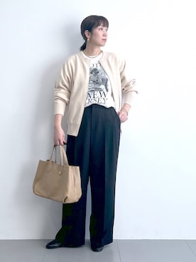 「アイテム（トートバッグ）」を使った、あべさん（レディース・159cm・40代）の冬コーディネート