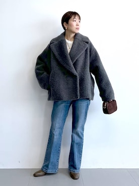 「アイテム（ピーコート）」を使った、あべさん（レディース・159cm）の夏コーディネート
