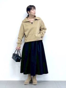 「アイテム（スカート）」を使った、あべさん（レディース・159cm・40代）の秋コーディネート