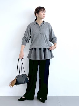 「アイテム（バングル/リストバンド）」を使った、あべさん（レディース・159cm・40代）の秋コーディネート