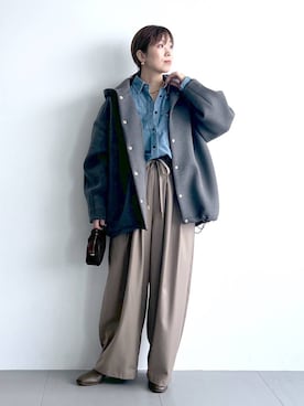 「アイテム（ブルゾン）」を使った、あべさん（レディース・159cm・40代）の秋コーディネート