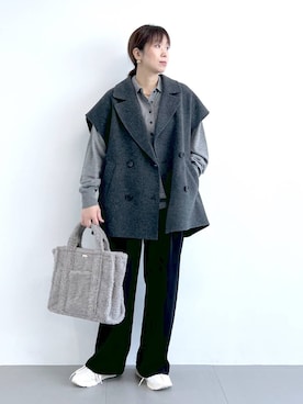 「ピアス」｜「アイテム（スニーカー）」を使った、あべさん（レディース・159cm）の秋コーディネート