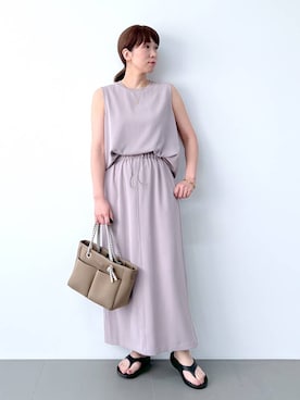 「OOFOS（ウーフォス）のアイテム」を使った、あべさん（骨格ナチュラル・レディース・159cm）の春コーディネート