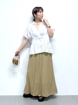 「アイテム（バングル/リストバンド、その他）」を使った、あべさん（レディース・159cm）の春コーディネート