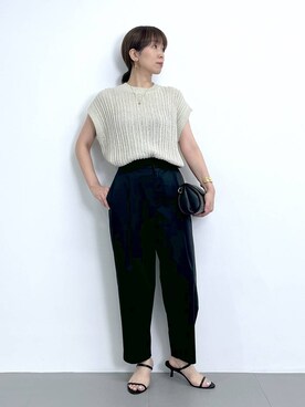 「アイテム（スリッポン）」を使った、あべさん（レディース・159cm・40代）の夏コーディネート