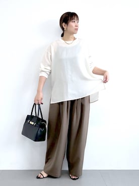 「アイテム（ショルダーバッグ）」を使った、あべさん（レディース・159cm・40代）の秋コーディネート