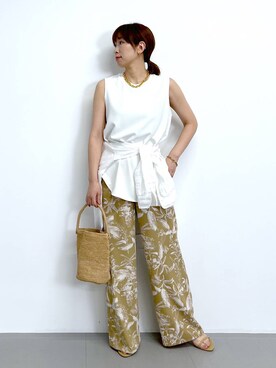 「アイテム（スリッポン）」を使った、あべさん（レディース・159cm・40代）の春コーディネート