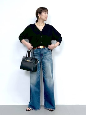 「アイテム（デニムパンツ）」を使った、あべさん（レディース・159cm・40代）の秋コーディネート