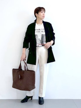 「アイテム（テーラードジャケット）」を使った、あべさん（レディース・159cm・40代）の冬コーディネート