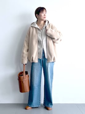 「アイテム（イエロー系）」を使った、あべさん（レディース・159cm・40代）の秋コーディネート