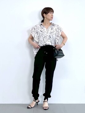 「アイテム（スリッポン）」を使った、あべさん（レディース・159cm・40代）の夏コーディネート