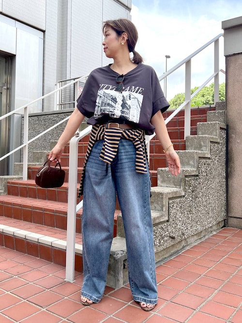 tシャツ BARNYARDSTORM / ルーズシルエットボーダープルオーバー / マシンウォッシャブル レディース BARNYARDSTORM / ルーズシルエットボーダープルオーバー