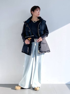 「アイテム（ローファー）」を使った、あべさん（レディース・159cm・40代）の夏コーディネート
