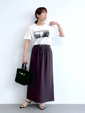 「バッグ」｜「アイテム（スリッポン）」を使った、あべさん（レディース・159cm）の夏コーディネート