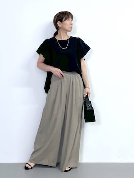 「アイテム（スリッポン）」を使った、あべさん（レディース・159cm・40代）の夏コーディネート