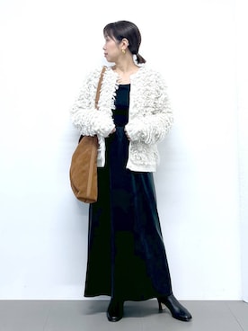 「アイテム（カーディガン/ボレロ）」を使った、あべさん（レディース・159cm・40代）の秋コーディネート