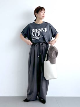 「VELETTO（ベレット）のBARNYARDSTORM / 【VELETTO(ヴェレット)】 / ワンハンドルトート（トートバッグ）」を使った、あべさん（レディース・159cm・40代）の夏コーディネート