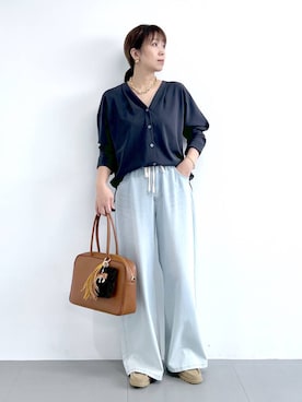 「アイテム（ピアス（両耳用））」を使った、あべさん（レディース・159cm・40代）の秋コーディネート
