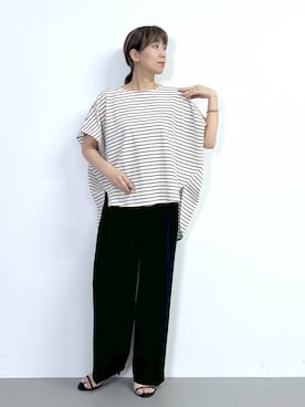 「saloon（サルーン）のアイテム（トップス）」を使った、あべさん（レディース・159cm）の夏コーディネート
